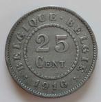 Belgium 1916 - 25 Ct Zink/Duitse bezetting/Albert I - FDC, Postzegels en Munten, Munten | België, Losse munt, Verzenden