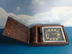 Vintage LECOULTRE Montre Horloge Dateur Voyage CHROME CUIR, Antiek en Kunst, Antiek | Klokken, Ophalen of Verzenden
