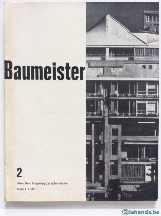 Baumeister 2 (Callwey, München, Februar 1966) architectuur, Boeken, Tijdschriften en Kranten, Gelezen, Ophalen of Verzenden