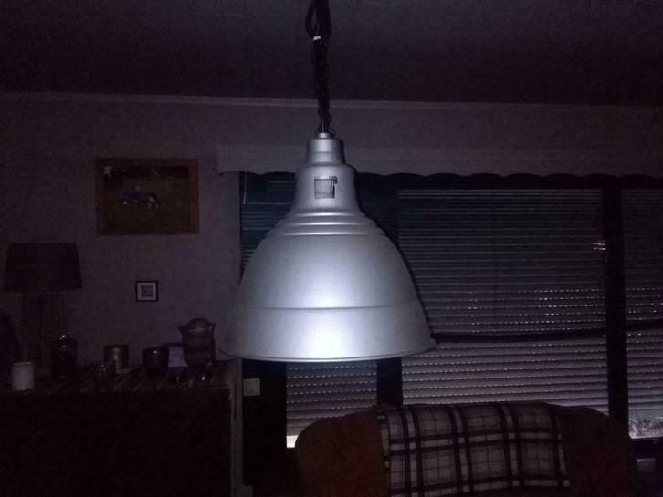 Industriele hang- of plafondlamp, Huis en Inrichting, Lampen | Hanglampen, Gebruikt, 50 tot 75 cm, Metaal, Ophalen