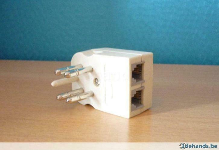 Telefoonstekker met 2 aansluitingen telefoon modem router, Telecommunicatie, Overige Telecommunicatie, Nieuw, Ophalen of Verzenden