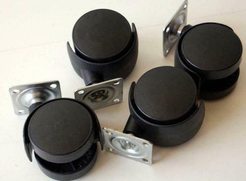 Lot de 4 roulettes de meubles 45mm à platine 40 x 40mm, Doe-het-zelf en Bouw, IJzerwaren en Bevestigingsmiddelen, Gebruikt, Ophalen
