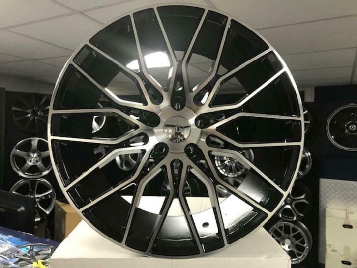 NIEUWE 19 inch 5x112 zwart polish alu sportwielenset, Auto-onderdelen, Overige Auto-onderdelen, Audi, BMW, Mercedes-Benz, Seat
