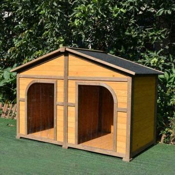 Niche XXXL double toit bois abri chien GEANT cabane chiens, Envoi, Neuf, Niche à chien