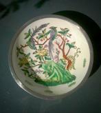 Assiette enrobée porcelaine étain Art asiatique, Enlèvement ou Envoi
