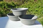 §  3 vasques en plastique gris 25x10 cm, Jardin & Terrasse, Synthétique, Intérieur, Rond, Moins de 25 cm