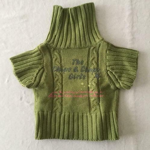 Khaki  groene trui zonder mouwen met rolkraag Maat 104, Kinderen en Baby's, Kinderkleding | Maat 104, Zo goed als nieuw, Meisje
