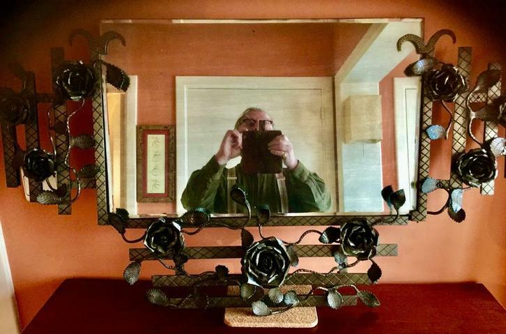 Unique grand miroir en fer forgé début XXe siècle, Antiquités & Art, Antiquités | Miroirs, 100 à 150 cm, Moins de 100 cm, Rectangulaire