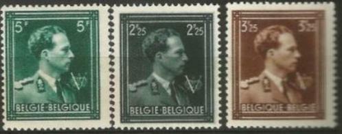 694/696 Beeltenis van Z.M. Leopold III Type van 1936, Postzegels en Munten, Postzegels | Europa | België, Frankeerzegel, Spoor van plakker