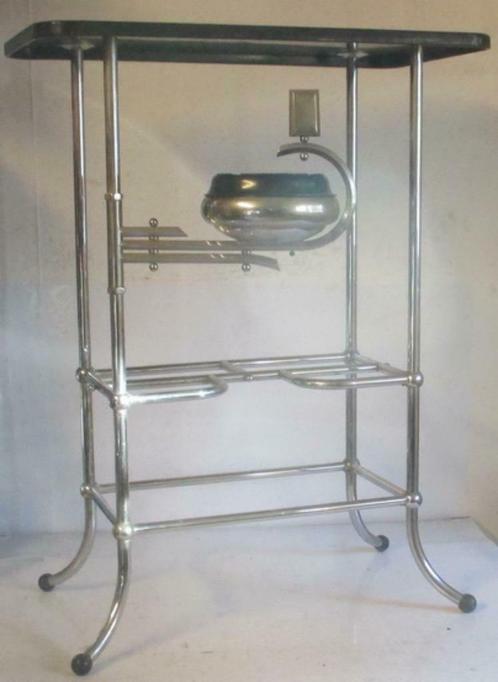 art deco chrome rokerstafeltje bijzet tafel bakeliet asbak, Antiek en Kunst, Kunst | Designobjecten, Ophalen