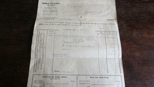 Oorlogsdocumentfactuur  Vilvoorde 17 juli 1944 + takszegels, Verzamelen, Militaria | Tweede Wereldoorlog, Overige soorten, Overige typen