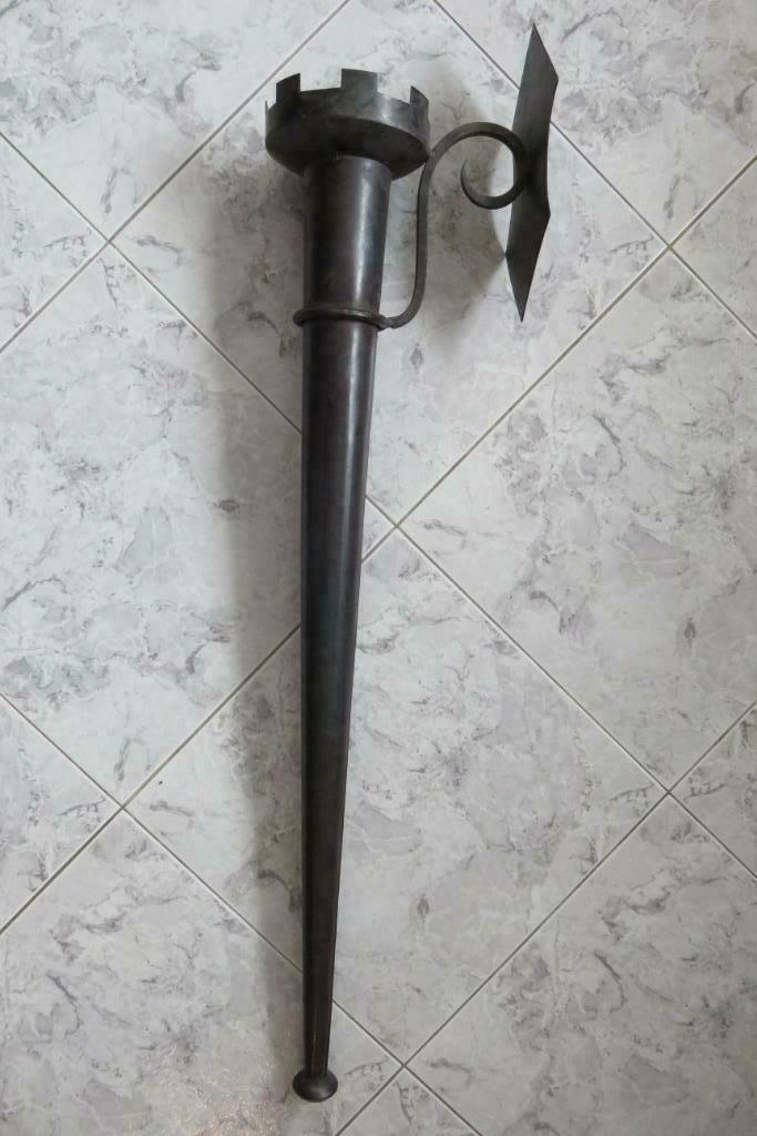 muurkandelaar, stijl middeleeuws, Ophalen, Gebruikt, Zwart, Kandelaar