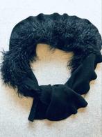 Zwarte wollen sjaal met pels van Essentiel, Vêtements | Femmes, Bonnets, Écharpes & Gants, Comme neuf, Essentiel Antwerp, Enlèvement ou Envoi