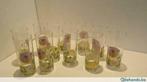 longdrinkglazen bloemmotief, Glas of Glazen, Gebruikt, Ophalen of Verzenden