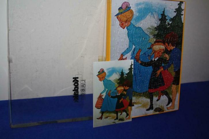 Oude reclame puzzel Kodak labo ( Dag en Heidi ), Verzamelen, Merken en Reclamevoorwerpen, Zo goed als nieuw, Overige typen, Ophalen of Verzenden
