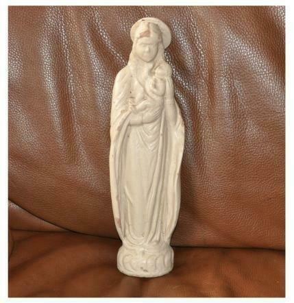 vierge peinte argile terre cuite ???, Antiquités & Art, Antiquités | Objets religieux