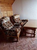 Eiken salon + salontafel, Ophalen, Gebruikt, Rustiek, 75 tot 100 cm