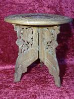 Antiek houten tafeltje Indiaas houtsnijwerk, Antiek en Kunst, Ophalen of Verzenden