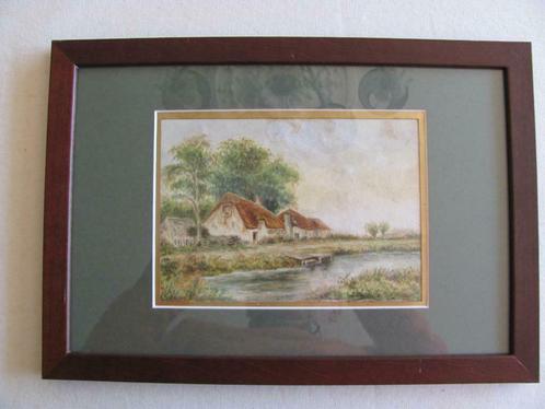 William Henry Harford (1840-1917) Cottage naast vijver., Antiek en Kunst, Kunst | Schilderijen | Klassiek, Ophalen of Verzenden