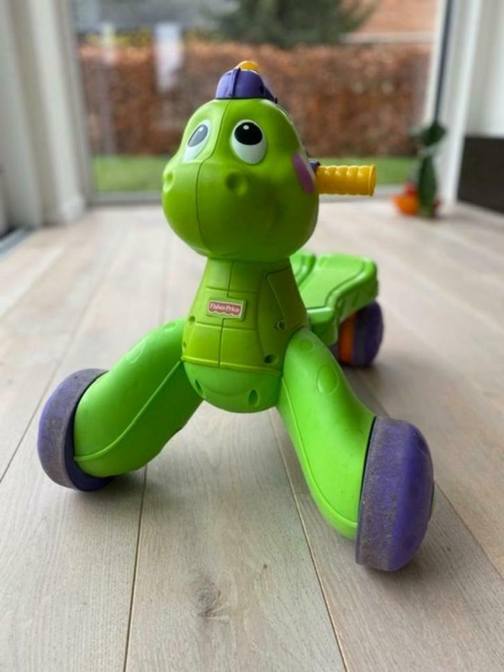 Fisher-Price 2-In-1 Leren Lopen Dino, Kinderen en Baby's, Speelgoed | Fisher-Price, Gebruikt, Overige typen, Met licht, Met geluid
