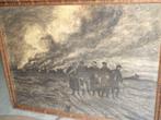 1914 Willem DELSAUX fusain dessin guerre WW I soldats Ypres, Antiquités & Art, Art | Peinture | Classique, Enlèvement