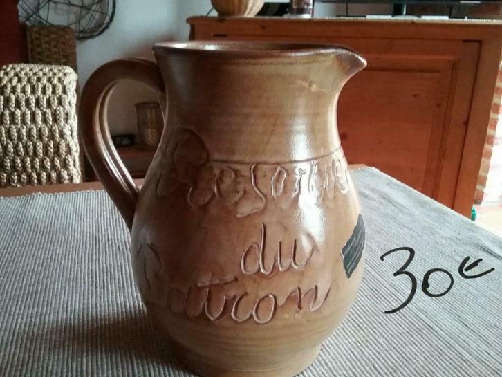 Vintage serviesgoed in zandsteen, theepot, botervloot ..., Antiek en Kunst, Antiek | Keramiek en Aardewerk, Ophalen of Verzenden