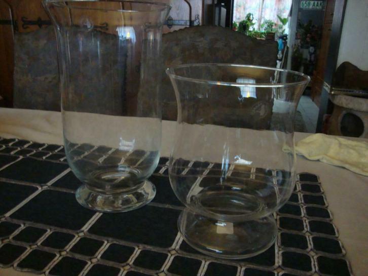 Mondgeblazen, transparante, elegante vazen, Huis en Inrichting, Woonaccessoires | Vazen, Zo goed als nieuw, Minder dan 50 cm, Glas