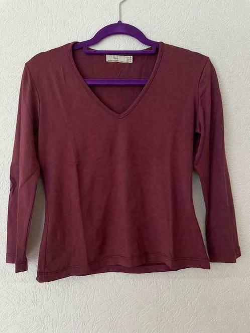 Bordeaux t-shirt met halflange mouwen, Vêtements | Femmes, T-shirts, Porté, Taille 38/40 (M), Autres couleurs, Manches longues