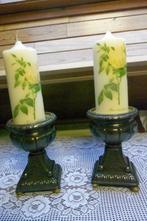 Prachtige oude kandelaars met dikke kaarsen. (Kerst), Utilisé, Enlèvement ou Envoi