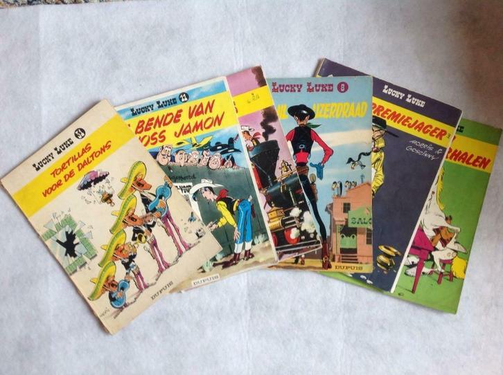 Lot van 6 Lucky Luke Strips, Boeken, Stripverhalen, Gelezen, Meerdere stripboeken, Ophalen of Verzenden