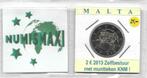 2 euro Malta 2013 met muntteken KNM, 2 euro, Malta, Ophalen of Verzenden