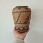handgeschilderde vaas bohemian print, Antiek en Kunst, Ophalen of Verzenden