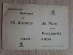 Carte commémorative 75e anniversaire Belgique indépendante /, Collections, Maisons royales & Noblesse, Carte, Photo ou Gravure
