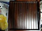 Bruin houten dienblad met rand en handvatten 50x50cm, Nieuw, Hout, Ophalen
