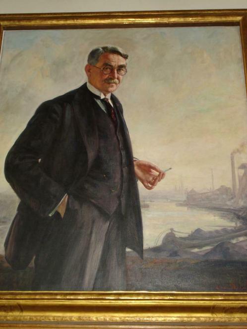 EDMOND DOUMONT L portret Mr. Tillemans industrieel Wallonië, Antiek en Kunst, Kunst | Schilderijen | Klassiek, Ophalen