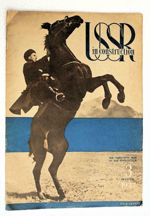 [Kozakken] USSR in Construction 1937 Nr. 3 Kaukasus Rusland, Antiek en Kunst, Antiek | Boeken en Manuscripten, Ophalen of Verzenden
