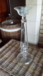 Glazen kandelaar / hoog model / gesigneerd Cleybergh, Overige materialen, Overige kleuren, 50 tot 75 cm, Ophalen of Verzenden