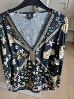 Blouse lange mouw K DESIGN MAAT L  GROEN,ZWART,WIT, Kleding | Dames, Blouses en Tunieken, Blauw, Maat 42/44 (L), Ophalen of Verzenden