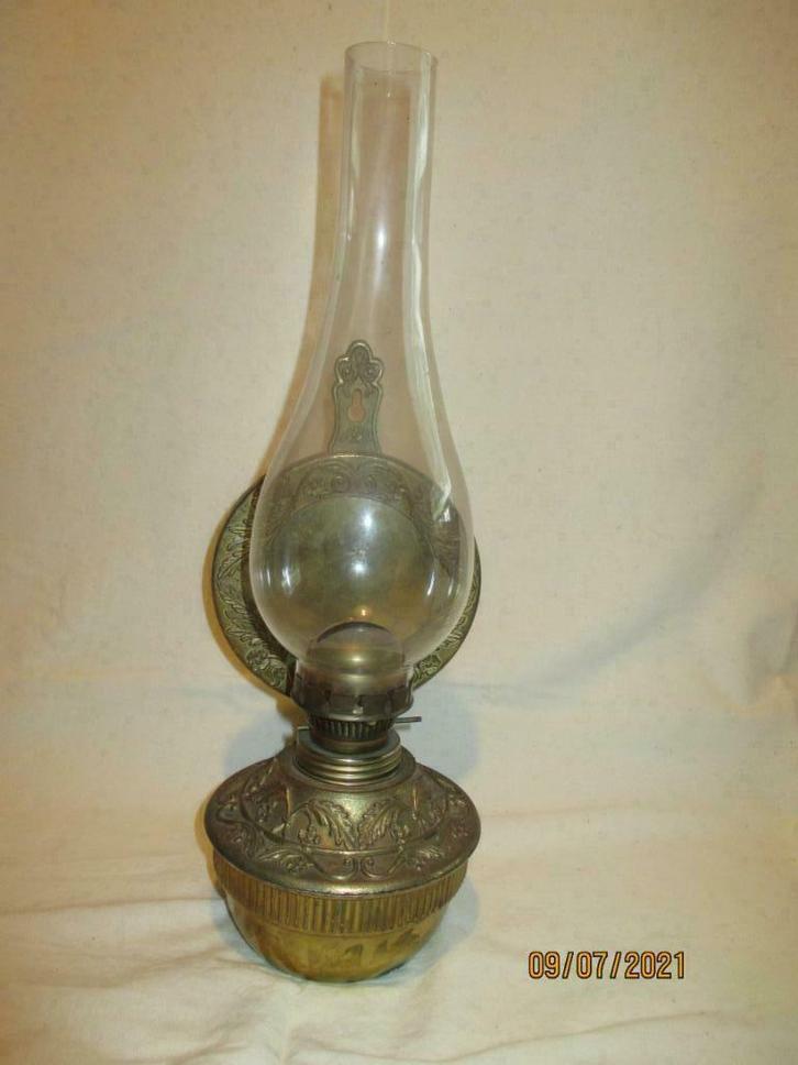 oude koperen olielamp, Antiek en Kunst, Curiosa en Brocante, Ophalen of Verzenden