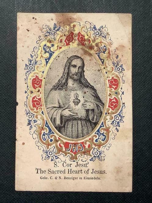 Carte du Saint LE SAINT-CŒUR DE JÉSUS CA. 1860/70, Collections, Images pieuses & Faire-part, Image pieuse, Envoi