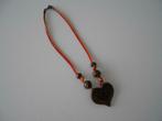 Leuke halsketting hart, Handtassen en Accessoires, Kettingen, Ophalen of Verzenden, Gebruikt, Oranje, Overige materialen