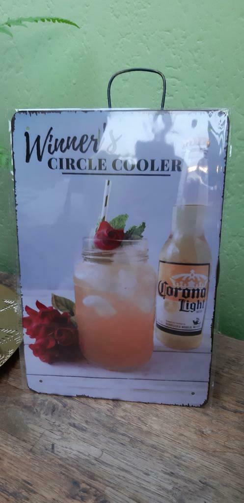 Plaque métallique de la marque de bière Corona, Collections, Marques & Objets publicitaires, Neuf, Panneau publicitaire, Enlèvement ou Envoi