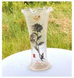 §vase verre craquelé fleur étain, Antiquités & Art, Enlèvement ou Envoi
