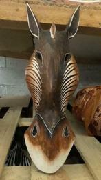 masques 50 cm en bois d albesia girafe ou  zebre, Enlèvement ou Envoi