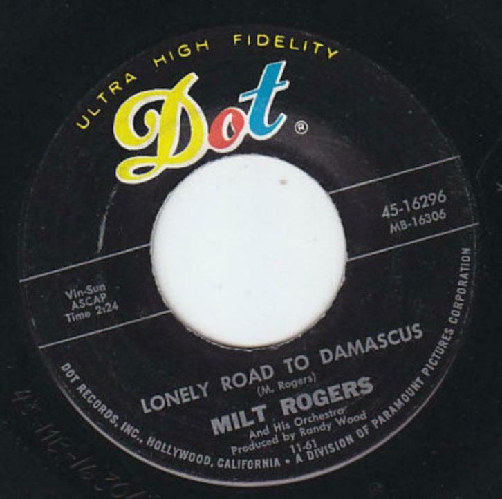 Milt Rogers - Lonely Road To Damascus '' Popcorn Oldie  ", Cd's en Dvd's, Vinyl Singles, Zo goed als nieuw, Single, Overige genres