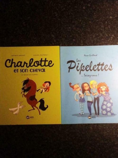 BD Kids Charlotte et son cheval 1 et Les pipelettes 1 TBE, Boeken, Stripverhalen, Meerdere stripboeken, Ophalen of Verzenden