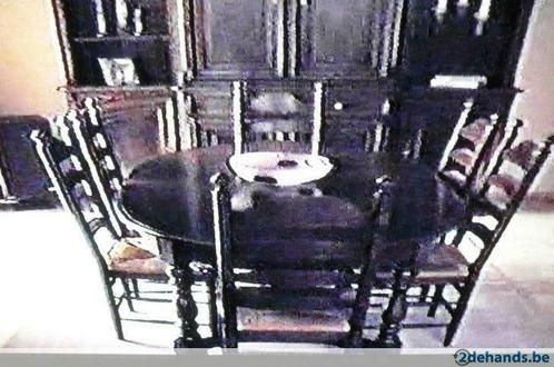 Vol eiken eettafel en kast, Huis en Inrichting, Tafels | Eettafels, Gebruikt, Eikenhout, Ophalen