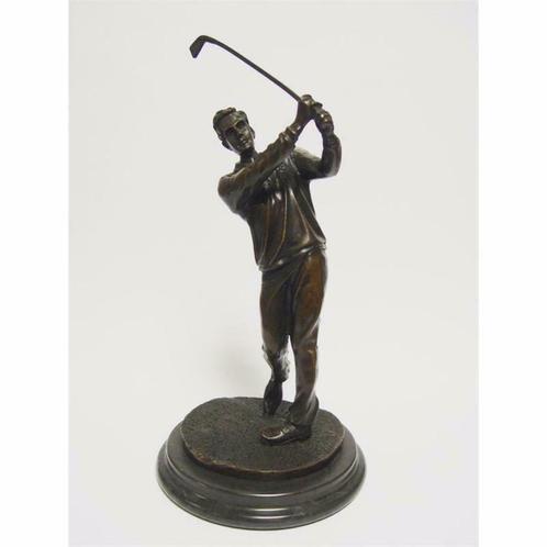 Een bronzen golfer -beeld-golf-beeld brons-decoratie, Antiek en Kunst, Kunst | Beelden en Houtsnijwerken, Ophalen of Verzenden