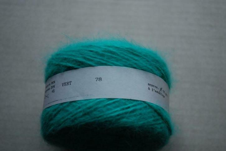 pelote laine angora 80 % , couleur vert 78 , par 50 grs, Hobby en Vrije tijd, Breien en Haken, Nieuw, Breien, Naald, Verzenden