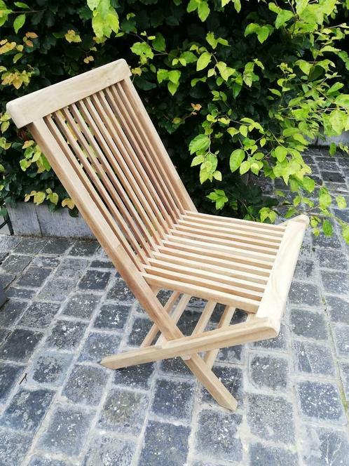 NOUVEAU Chaise pliante en teck, chaise en teck avec accoudoi, Jardin & Terrasse, Chaises de jardin, Neuf, Empilable, Enlèvement ou Envoi